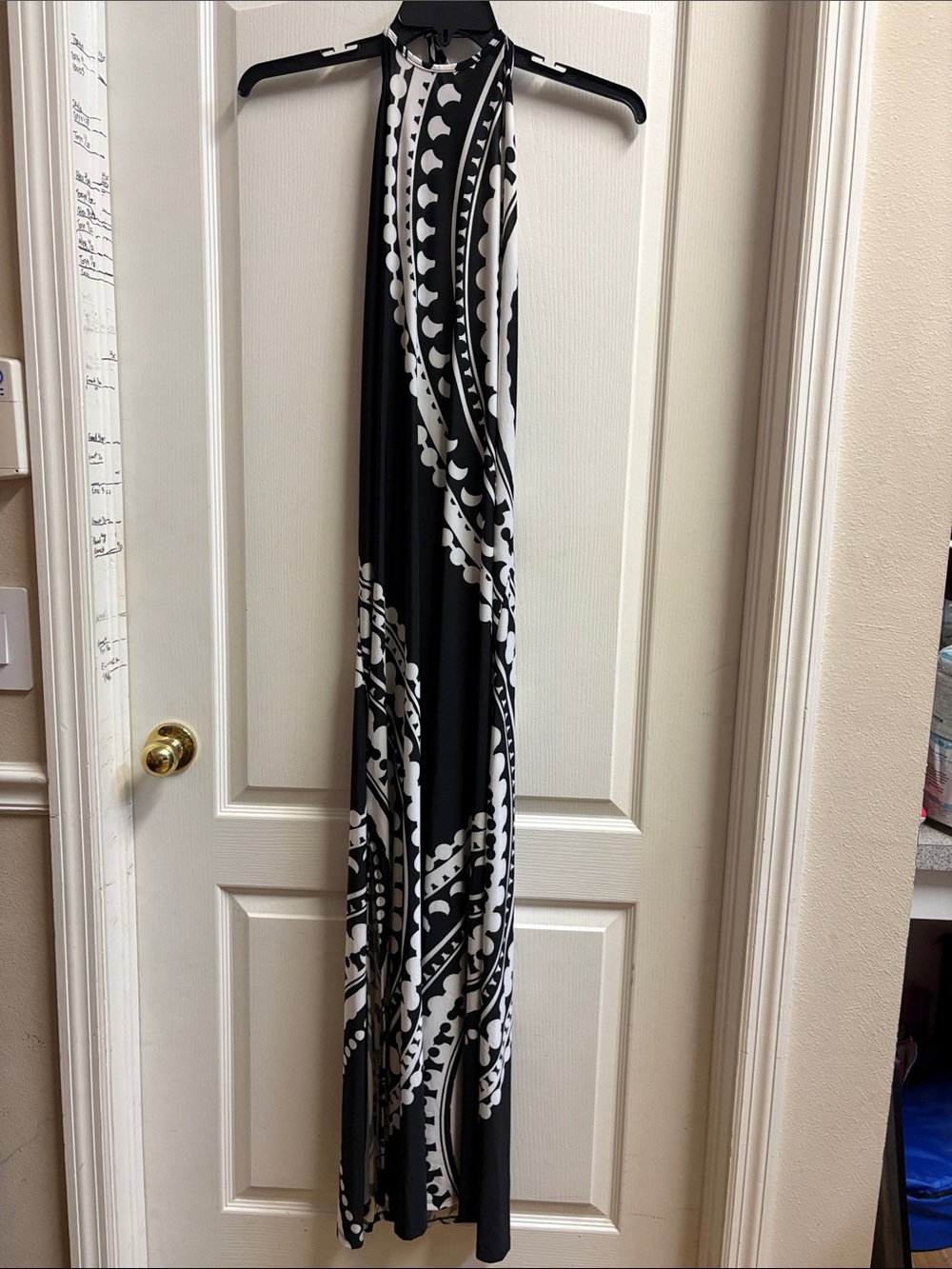 Black & White Halter Maxi Dress